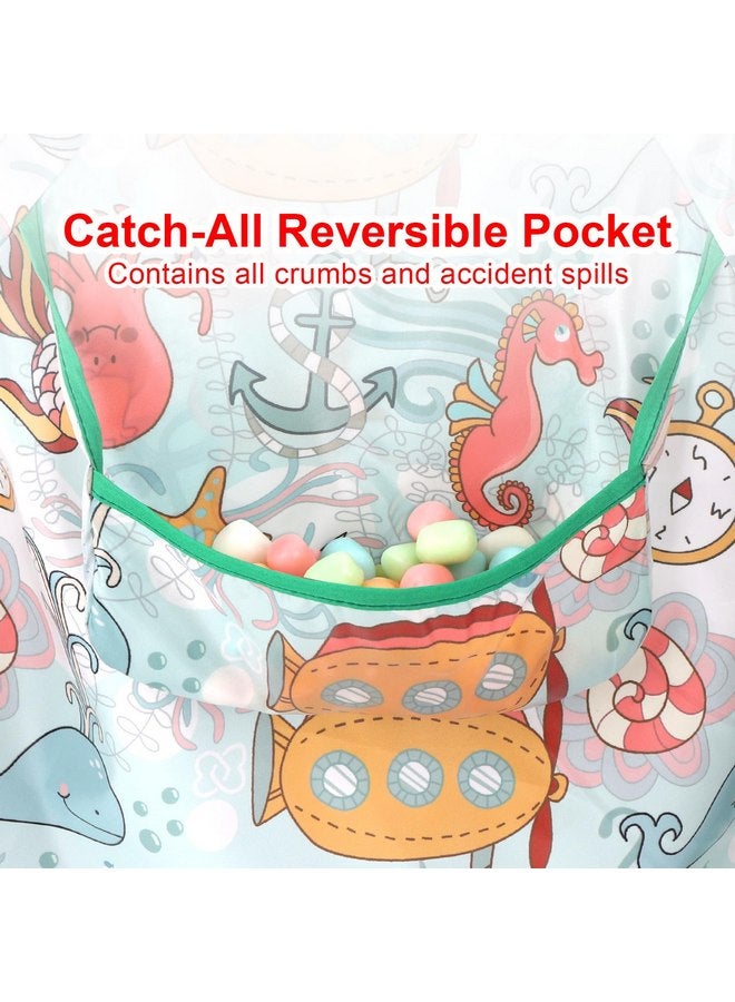 Accmor 4pcs Long Sleeve Baby Bibs, Waterproof Sleeved Bibs for Eating Feeding, Toddler Baby Boys Girls Smock Bibs for 6-24 Months - Image 5