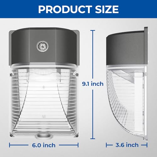 CINOTON 26W LED Wall Pack Light with Dusk to Dawn Sensor, 3000LM [100-277Vac] LED Wall Lights IP65 Waterproof Outdoor Security Flood Lighting for Garage Warehouse Garden 5000K-Daylight 2 Pack - Image 5