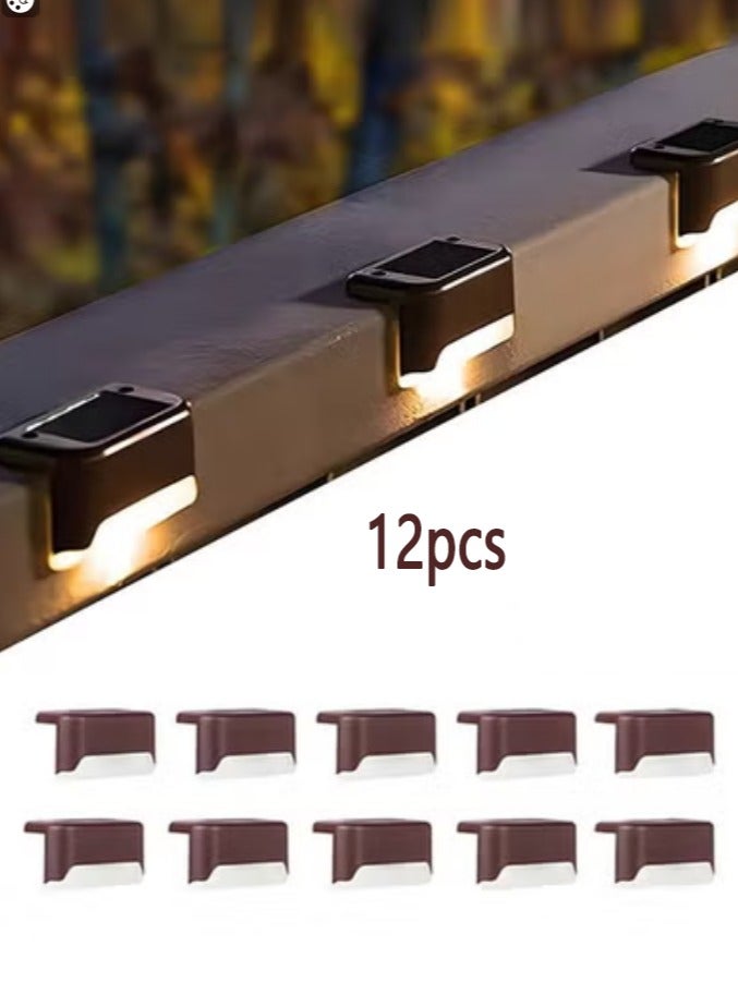 Solar Deck Lights Outdoor, 12 Pack Waterproof LED Solar Lights for Stairs, Step, Fence, Railing, Yard and Patio - Image 1