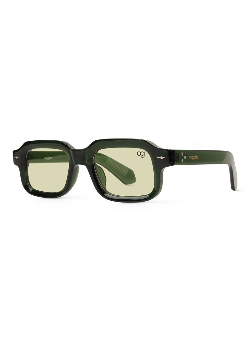 Woggles Designer Green Square Sunglasses| Men & Women| 100% Uv Protection - Image 5