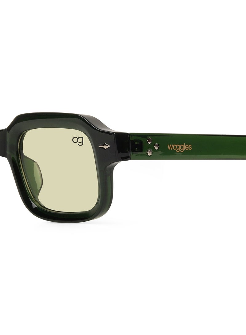 Woggles Designer Green Square Sunglasses| Men & Women| 100% Uv Protection - Image 3