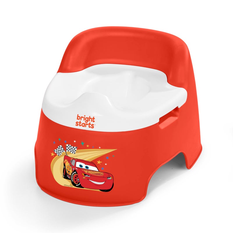 Bright Starts Disney and Pixar Cars Full Comfort Potty Training Toilet, Easy Clean Removable Bowl, Splash Guard, High Back for Comfort & Stability, Toddlers up to 50 lbs - Image 1