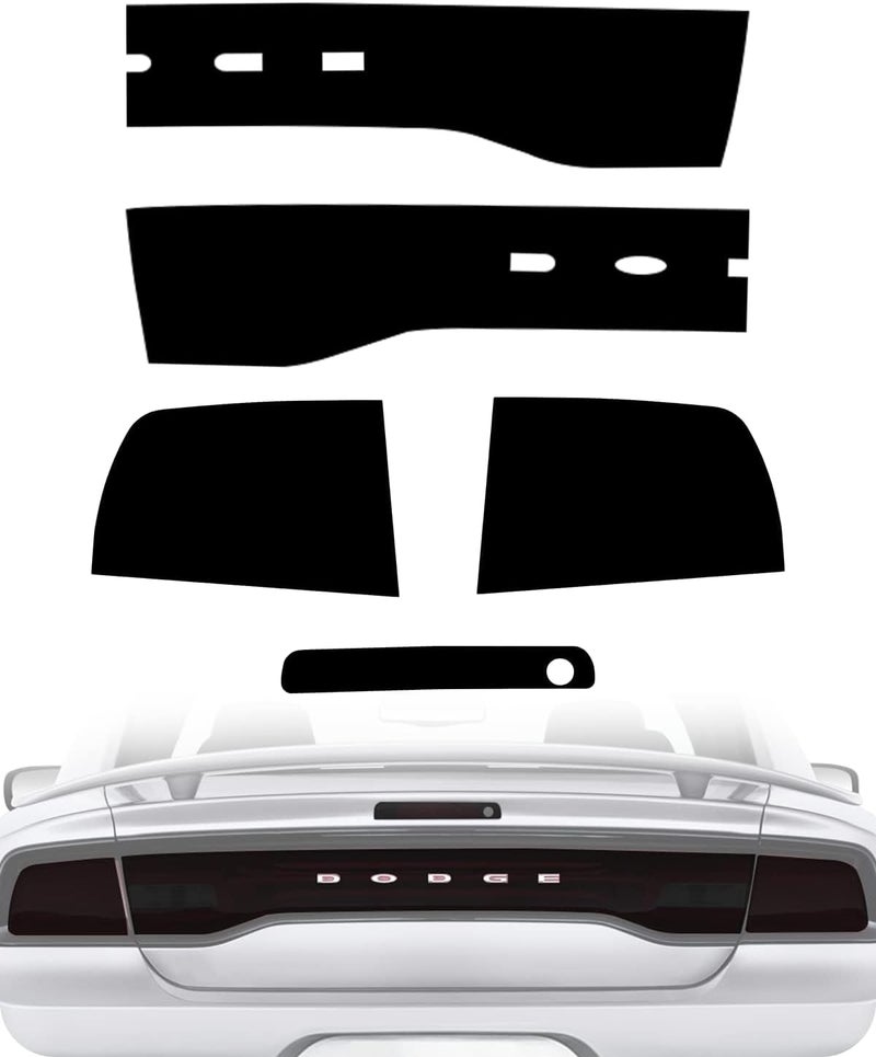 NDRUSH Tail Light Tint Vinyl Blackout Rear Light Tint Film Precut Overlay Wrap Cover Compatible with 2011-2014 Dodge Charger - Image 1