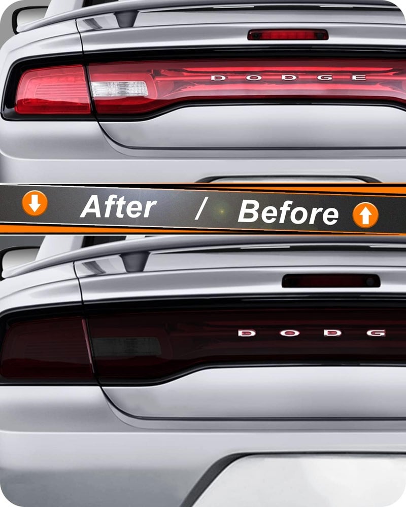 NDRUSH Tail Light Tint Vinyl Blackout Rear Light Tint Film Precut Overlay Wrap Cover Compatible with 2011-2014 Dodge Charger - Image 4