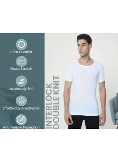 Platinum Collection Double-Knit 100% Cotton Mens Vest Undershirt T-Shirt Ultrasoft Breathable Short Sleeve Pack of 3 - pzsku/ZA65F77E4445AD3C34751Z/45/1741166638/29b39b3a-a663-46bc-8fb5-52bb387aafe8