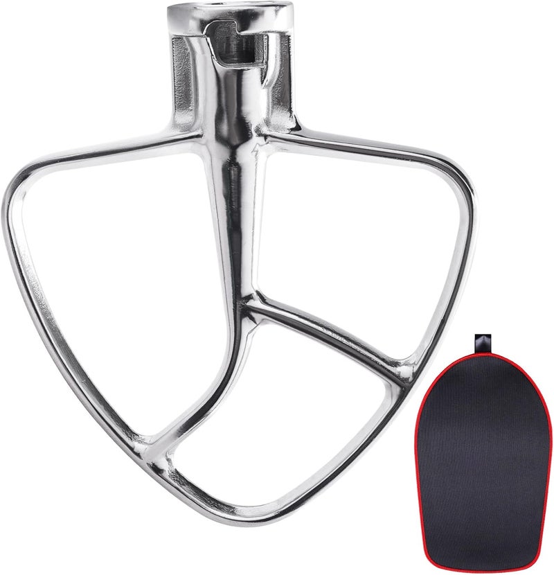 Moloudan Stainless Steel Flat Beater for KitchenAid 4.5-5 Quart Tilt-Head Stand Mixers, Paddle Attachment for KitchenAid Mixer Accessory, Dishwasher Safe, and Mixer Sliding Mat - Image 1
