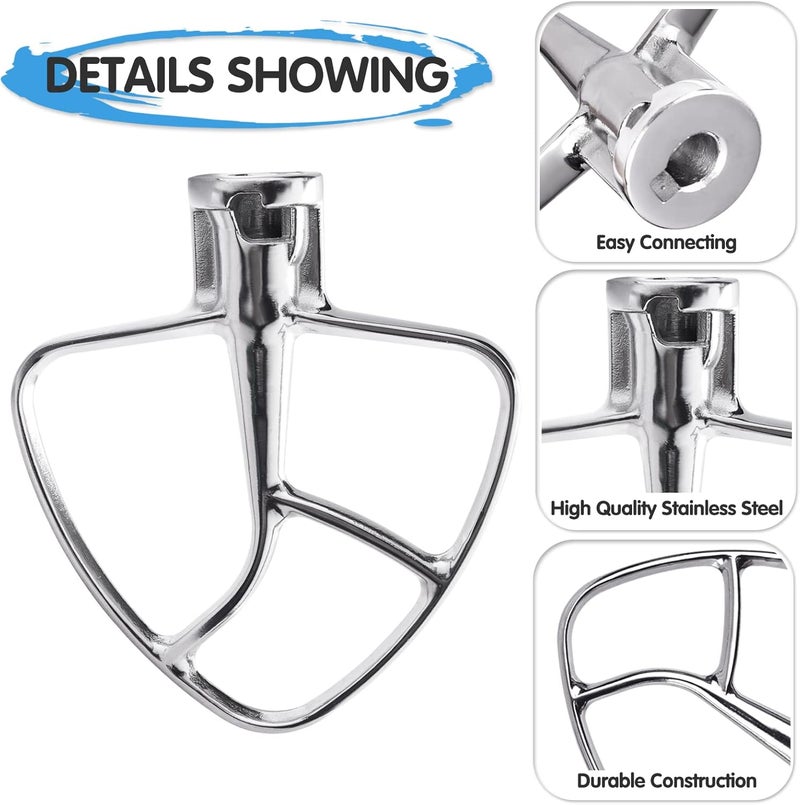 Moloudan Stainless Steel Flat Beater for KitchenAid 4.5-5 Quart Tilt-Head Stand Mixers, Paddle Attachment for KitchenAid Mixer Accessory, Dishwasher Safe, and Mixer Sliding Mat - Image 4