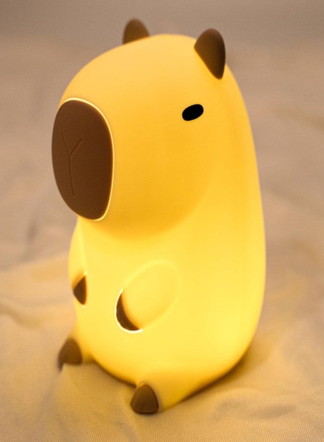 Wosta Kids Night Light Cute Panda,Silicone Nursery Lamp for Baby and Toddler,Animal Night Light for Boys and Girls,Squishy Night Light for Bedroom,Cute Night Light for Kids Room (Capybara) - Image 1