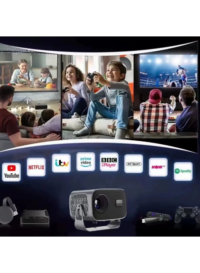 جهاز عرض LED محمول يدعم 4K، شاشة 160 بوصة، واي فاي 5G وبلوتوث، تركيز كهربائي - Image 4