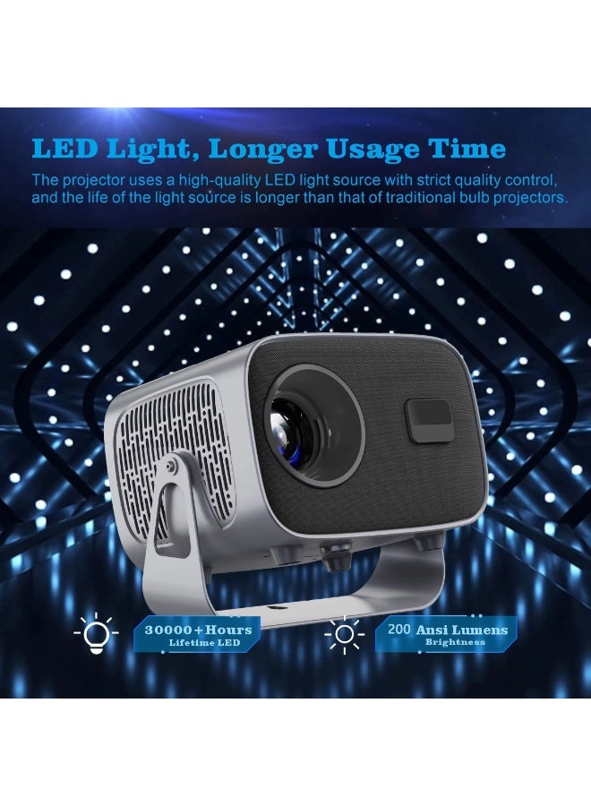 جهاز عرض LED محمول يدعم 4K، شاشة 160 بوصة، واي فاي 5G وبلوتوث، تركيز كهربائي - Image 3