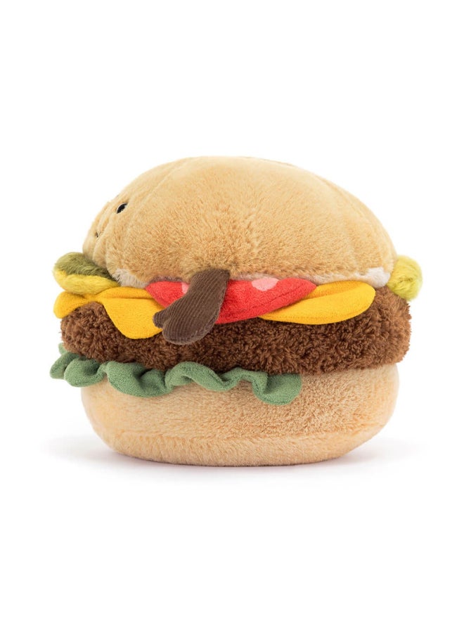 Jellycat Amuseables Burger Plush – Soft Stuffed Toy with Cordy Legs, Cute Valentine’s Gift for Kids & Adults, Collectible Jellycat, 12cm - Image 2