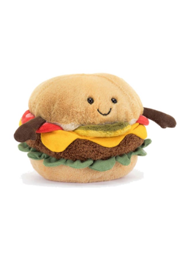 Jellycat Amuseables Burger Plush – Soft Stuffed Toy with Cordy Legs, Cute Valentine’s Gift for Kids & Adults, Collectible Jellycat, 12cm - Image 1
