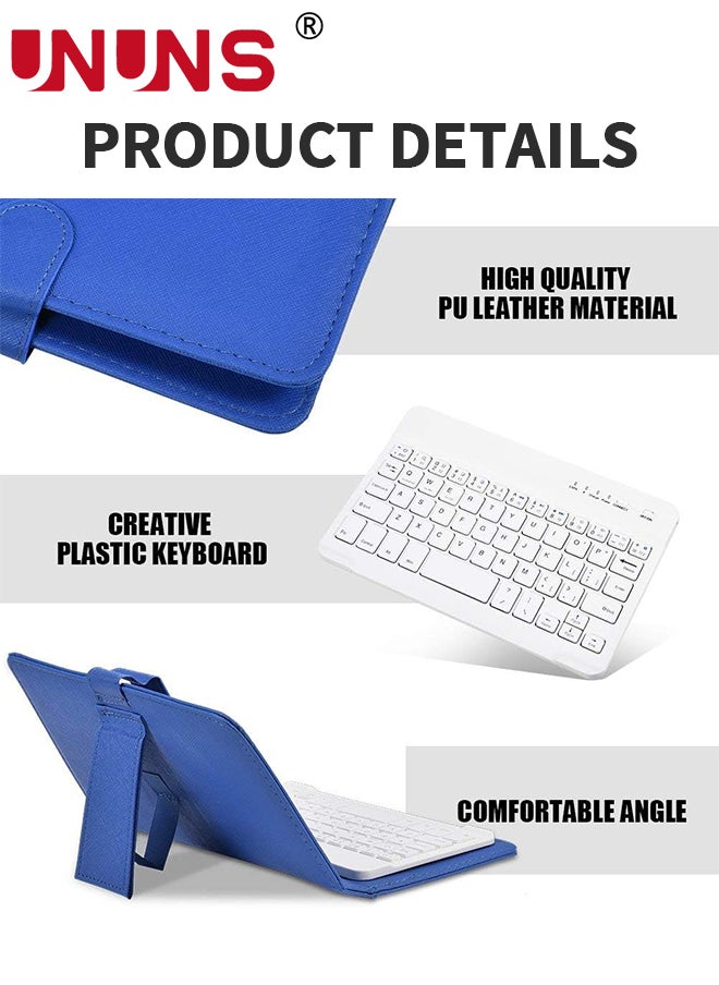 UNUNS Wireless Bluetooth Keyboard For Phone,Portable Foldable Bluetooth Keyboard With Leather Case Cover For 4.5''-6.8'' iOS/Android/Windows/Smartphones,Detachable With Kickstand  - Image 3