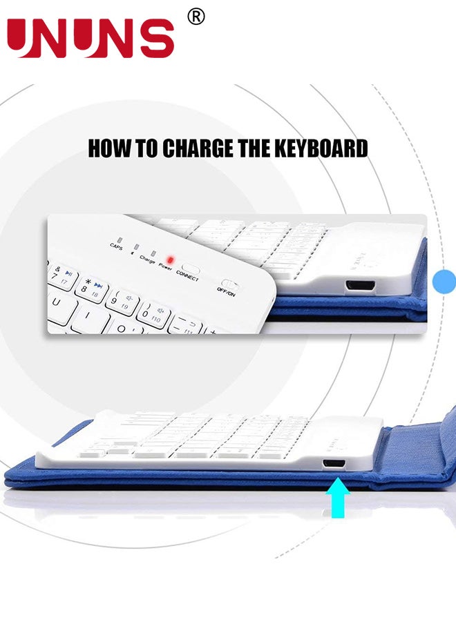 UNUNS Wireless Bluetooth Keyboard For Phone,Portable Foldable Bluetooth Keyboard With Leather Case Cover For 4.5''-6.8'' iOS/Android/Windows/Smartphones,Detachable With Kickstand  - Image 4