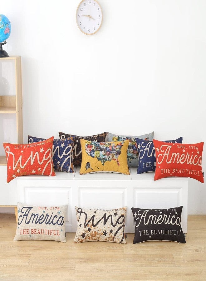 TRENDIN 4th of July Pillow Cover 12x20 inches 1776 Decor Patriotic Sign Decoration Rustic Home Decor America The Beautiful Throw Oblong Cushion Case for Sofa Couch, Blue PL861TR - Image 3