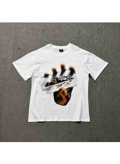 Mens CORTEIZ Tees Summer Casual Print Loose Fit White