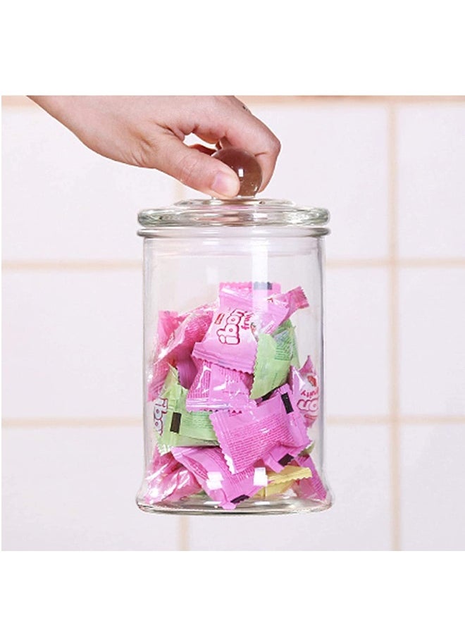sulfar Glass Storage Jar Sealed Moisture-proof Food Storage Jars With Lid 750 ml Glass Jar (Pack of 4) Transparent  - Image 3