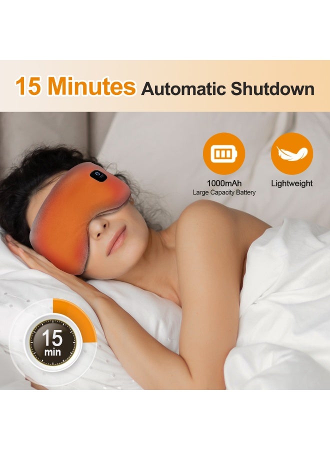 Wireless Rechargeable Heated Eye Mask, 3 Temperature Settings USB Charging Electric Eye Compress Mask, Relieve Eye Fatigue, Dark Circles, Migraines, Washable Sleep Mask for Home & Travel - Image 3