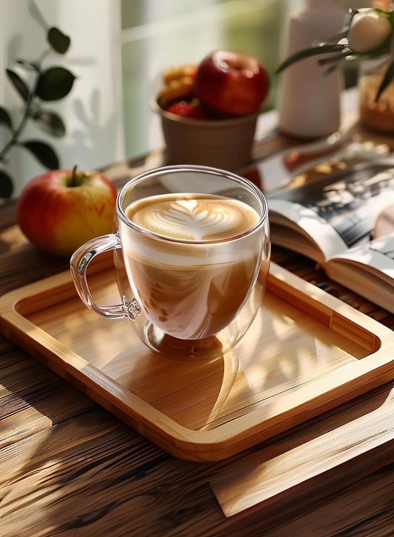 1 تشيس أكواب زجاجية مزدوجة الجدار - طقم من قطعتين | أكواب إسبرسو وقهوة وشاي معزولة سعة ١٥٠ مل بمقبض | زجاج بوروسيليكات مقاوم للحرارة - Image 5