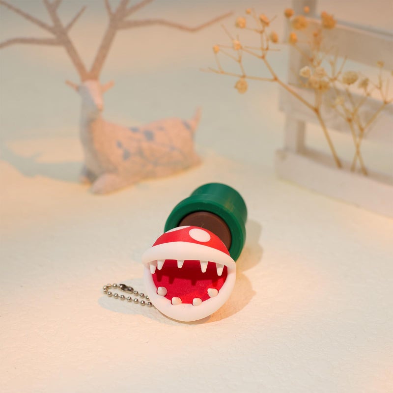 minihope Piranha Plant Click Keychain â€“ Stress Relief Fidget Toy for Adults â€“ Cute Monster Decor & Portable Desk Clicker â€“ Eco-Friendly PLA - Image 3