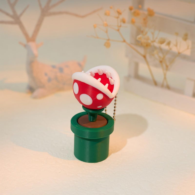 minihope Piranha Plant Click Keychain â€“ Stress Relief Fidget Toy for Adults â€“ Cute Monster Decor & Portable Desk Clicker â€“ Eco-Friendly PLA - Image 5