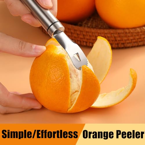 GZMAISULEE Stainless Steel Orange Peeler Easy and Quick Peeling Long Handle Orange Citrus Peeler Tool Triangle Shovel and Serrated Shovel Orange Peeler Creative Kitchen Gadgets - Image 3
