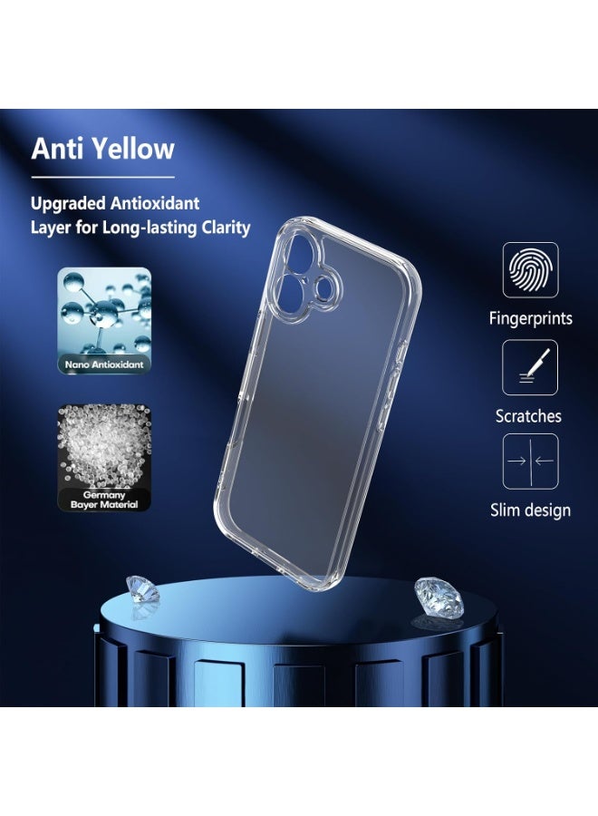 Raxoom Designed for iPhone 17 Case â€“ Anti-Yellowing Clear Shockproof Phone Cover with [2 Pack] Tempered Glass Screen Protector, 9H Hardness, Military-Grade Drop Protection, Supports Fingerprint Unlocking - Image 3