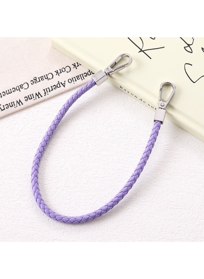 NIBEMINENT Phone Charm/ Chain Strap for Women Girls, Braided Leather Rope Cell Phone Case Lanyard Wrist Strap，K1855/Purple - Image 1