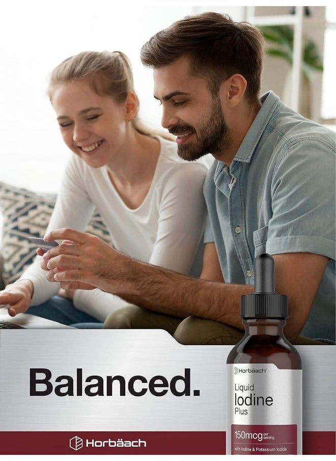 Horbaach - Liquid Iodine Solution Drops | 2 Fl Oz | 150 Mcg | Iodine & Potassium Iodine Supplement | Vegetarian, Non-Gmo, Gluten Free Liquid Tincture | By Horbaach - Image 1