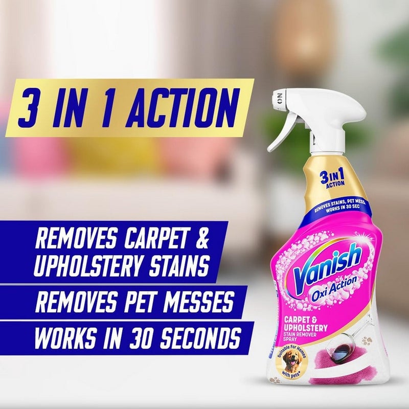 Vanish Oxi Action Carpet Spray 500ml – Powerful Stain Remover for Carpets, Rugs & Upholstery, Removes Tough Dirt & Odors - Image 2