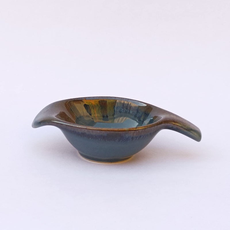 ARDVAN INDIA ARDVAN INDIA Chutney Sauce Pickle Aachar Ketchup Dip Serving Bowl Ceramic Hand Painted DualGlazed Studio Pottery Ceramic Set 40 ML Small Set of 2 Brown Dip Bowl Ketchup Bowls  - Image 4