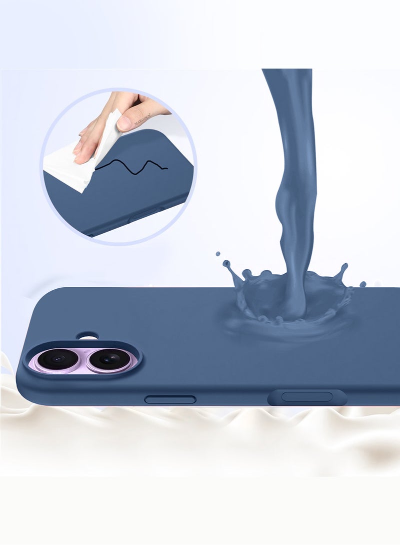 CATANES 2 Packs Silicone Protective Phone Case for iPhone 17 - Soft Anti-Scratch Microfiber Lining Ultra Slim Drop Protection Phone Cover with Privacy Screen Protector - Blue - Image 2