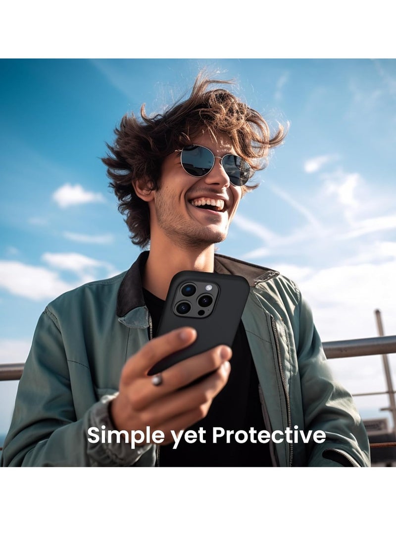 جراب سيليكون سائل مغناطيسي متوافق مع iPhone 15 Pro Max، متوافق مع شحن MagSAFE، تم اختباره ضد السقوط بدرجة عسكرية، بطانة ناعمة من الألياف الواقية المقاومة للصدمات، غطاء حماية كامل - أسود - Image 5