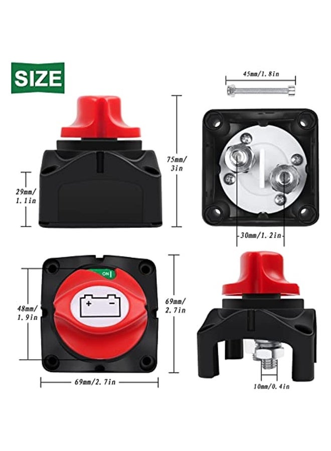 Battery Isolator Switch 12 V 24 V 48 V Battery Switch 1-2-Both-Off 275 A Main Switch Power Switch Battery Disconnect Master For Car Truck Boat Yacht Caravan Motorcycle Car - Image 4