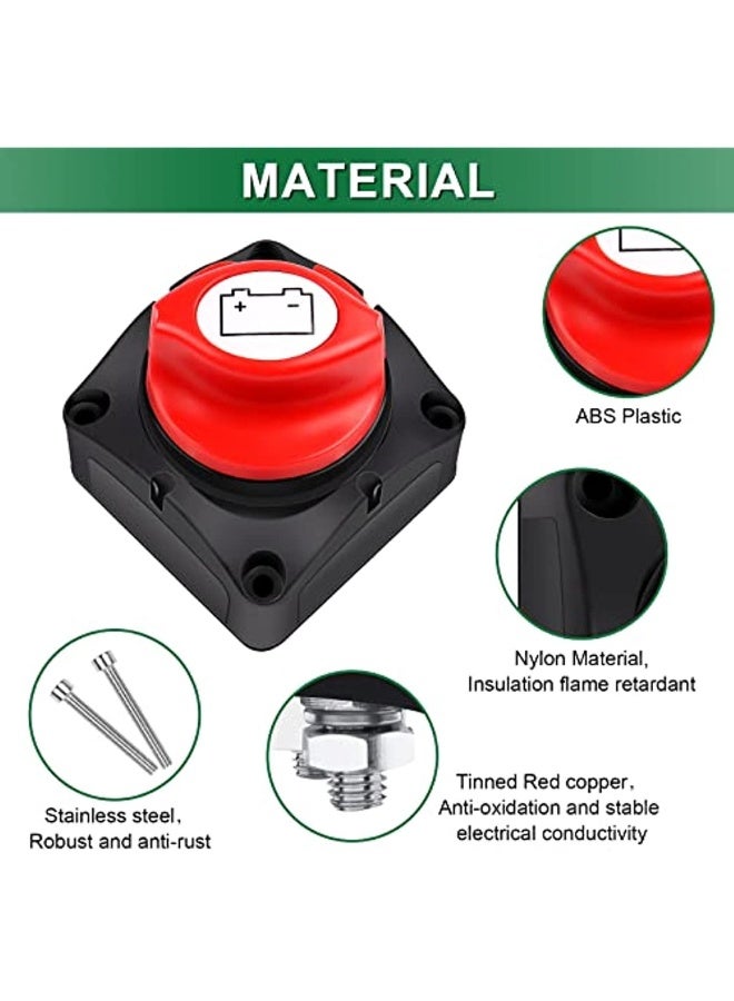 Battery Isolator Switch 12 V 24 V 48 V Battery Switch 1-2-Both-Off 275 A Main Switch Power Switch Battery Disconnect Master For Car Truck Boat Yacht Caravan Motorcycle Car - Image 2