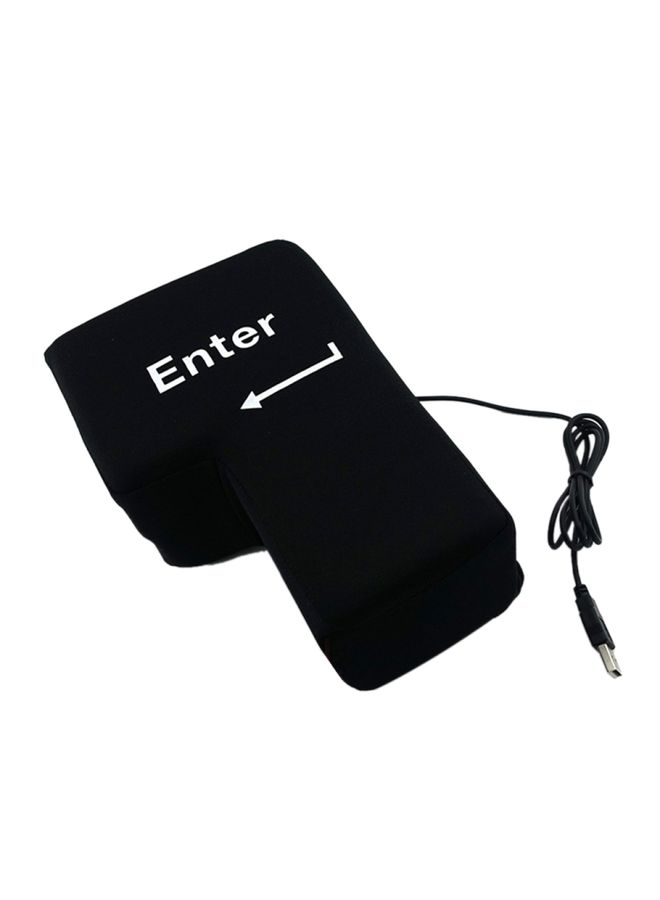 BURAQ Big Enter Button USB Computer Desktop Pillow Creative Vent Enter Key Hand Pillow(Black)  - Image 2