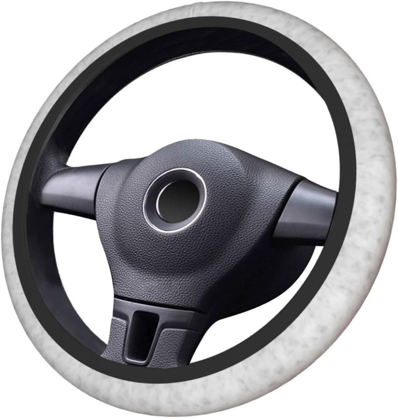 Car Steering Wheel Cover for Women Men, Non-Slip Breathable Steering Wheel, White Marble Rose Gold Ombre Glitter Steering Wheel Protector, Car Accessories - Image 3