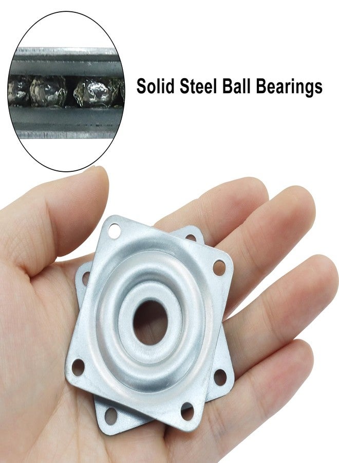 Murtenze 2 Pack 2 Inch Lazy Susan Turntable Bearing Lazy Susan with Steel Ball Bearing Rotating Tray, Square Swivel Plate for Dining Table, Cabinet(Silver) - Image 4