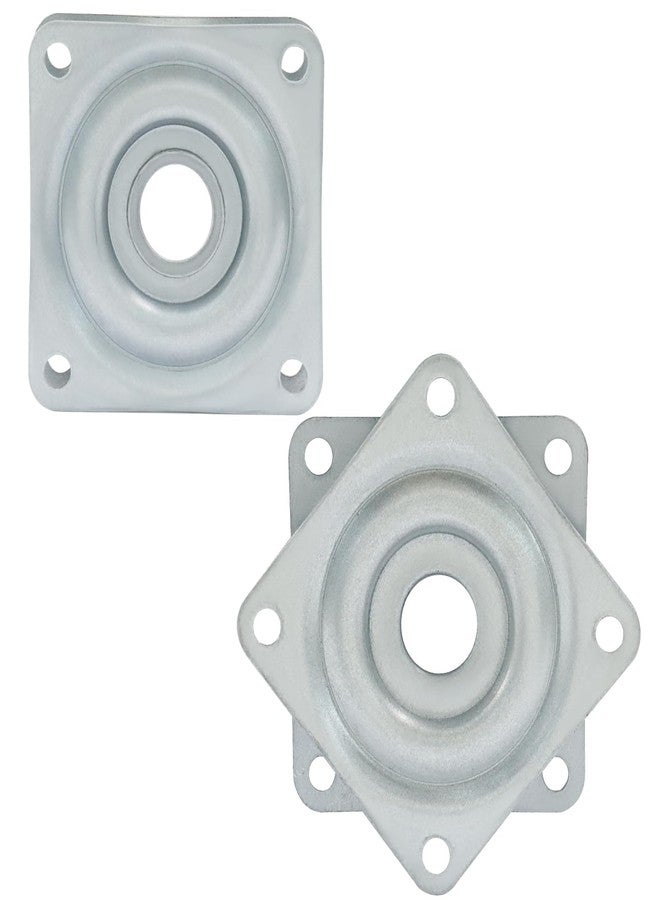 Murtenze 2 Pack 2 Inch Lazy Susan Turntable Bearing Lazy Susan with Steel Ball Bearing Rotating Tray, Square Swivel Plate for Dining Table, Cabinet(Silver) - Image 1