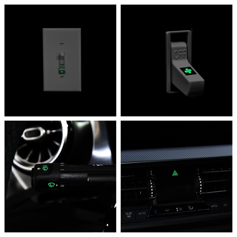 TOMALL 132pcs Centre Console Switch Luminous Stickers for Car Night Safety Luminous Decals Circuit Panel Label Glow in The Dark Accessories for Boat Trailer Car Headlight Control GPS - Image 5