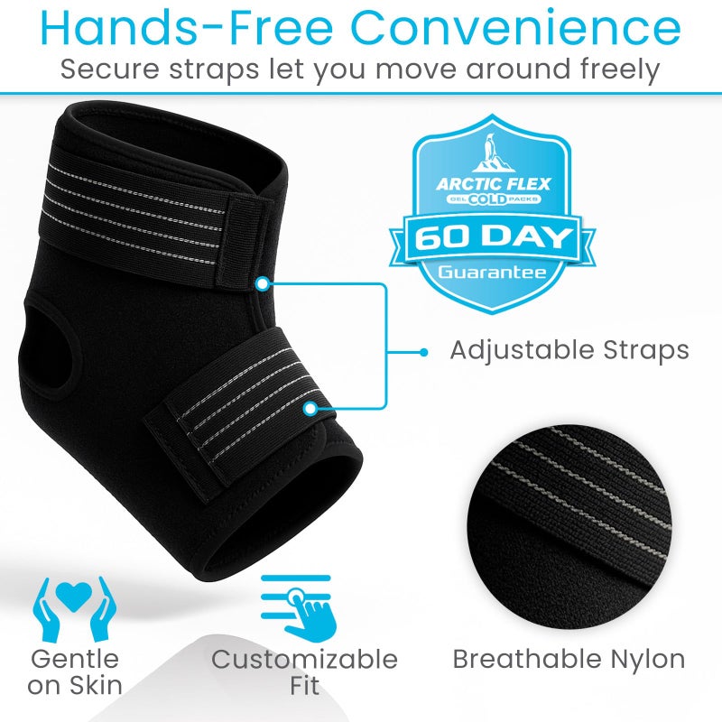 Arctic Flex Multi-Purpose Ice Pack Wrap - Reusable Gel Ice Packs for Ankle Injuries, Hot & Cold Compression Therapy for Pain Relief, Plantar Fasciitis, Achilles Tendonitis, Knee, Elbow & Hand Pain - Image 5