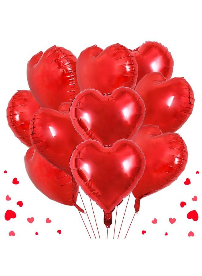 BEISHIDA 20 Pcs Heart Balloons 18 inch Metal Red Heart Shape Foil Balloons Neutral Love Balloon for Proposal Marriage,Valentines Day, Brithday Decorations - Image 1