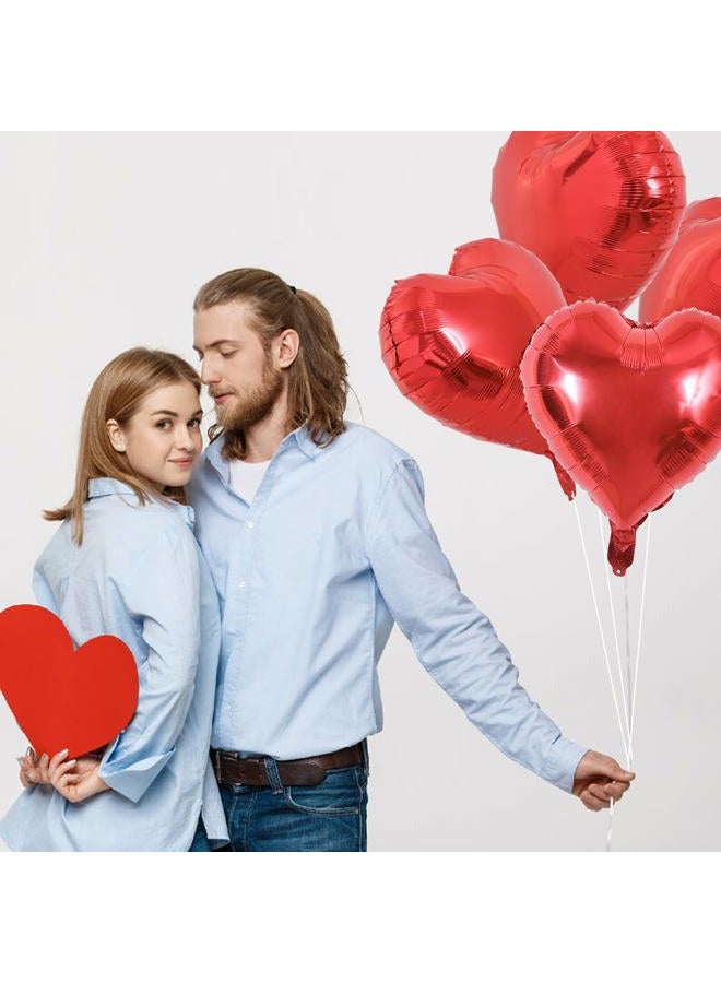 BEISHIDA 20 Pcs Heart Balloons 18 inch Metal Red Heart Shape Foil Balloons Neutral Love Balloon for Proposal Marriage,Valentines Day, Brithday Decorations - Image 4
