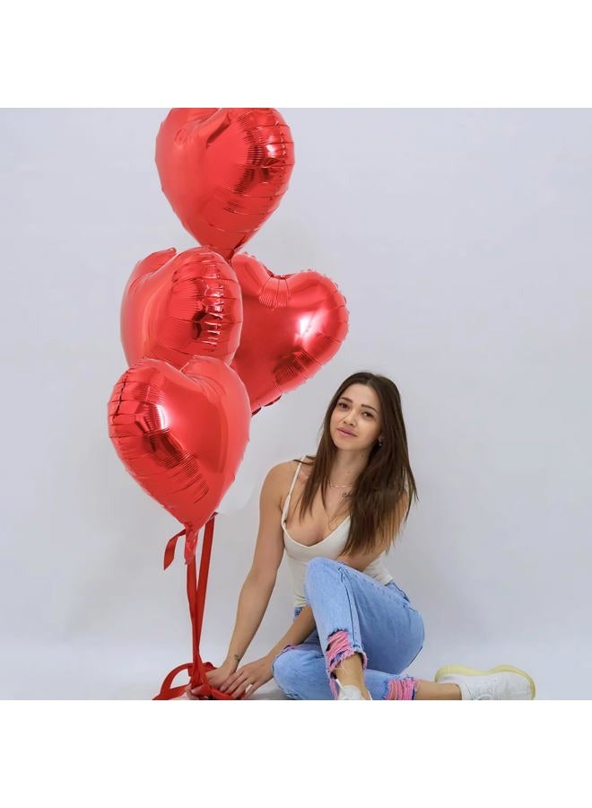 BEISHIDA 20 Pcs Heart Balloons 18 inch Metal Red Heart Shape Foil Balloons Neutral Love Balloon for Proposal Marriage,Valentines Day, Brithday Decorations - Image 5
