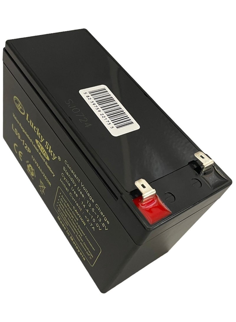 Lucky Sky تعد بطارية الرصاص الحمضية المختومة عالية الأداء القابلة لإعادة الشحن من Lucky Sky 12V 9Ah مصدر طاقة موثوقا به وطويل الأمد لمجموعة واسعة من التطبيقات. - Image 2