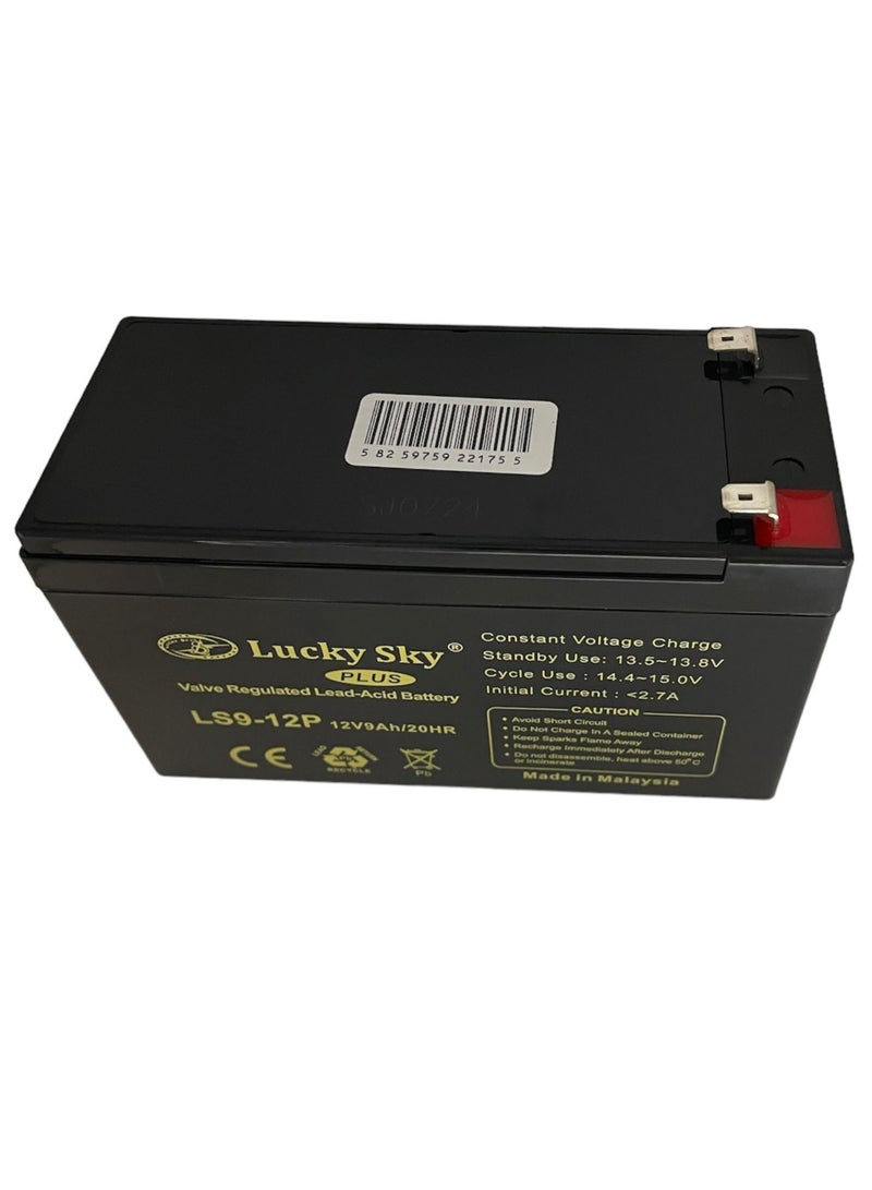 Lucky Sky تعد بطارية الرصاص الحمضية المختومة عالية الأداء القابلة لإعادة الشحن من Lucky Sky 12V 9Ah مصدر طاقة موثوقا به وطويل الأمد لمجموعة واسعة من التطبيقات. - Image 3