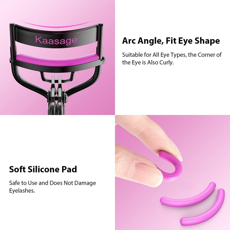 Kaasage مكبس رموش كاساج مع وسادات، مكبس رموش مع 5 وسادات سيليكون إضافية، احصل على تجاعيد مثالية في 5 ثواني - Image 3
