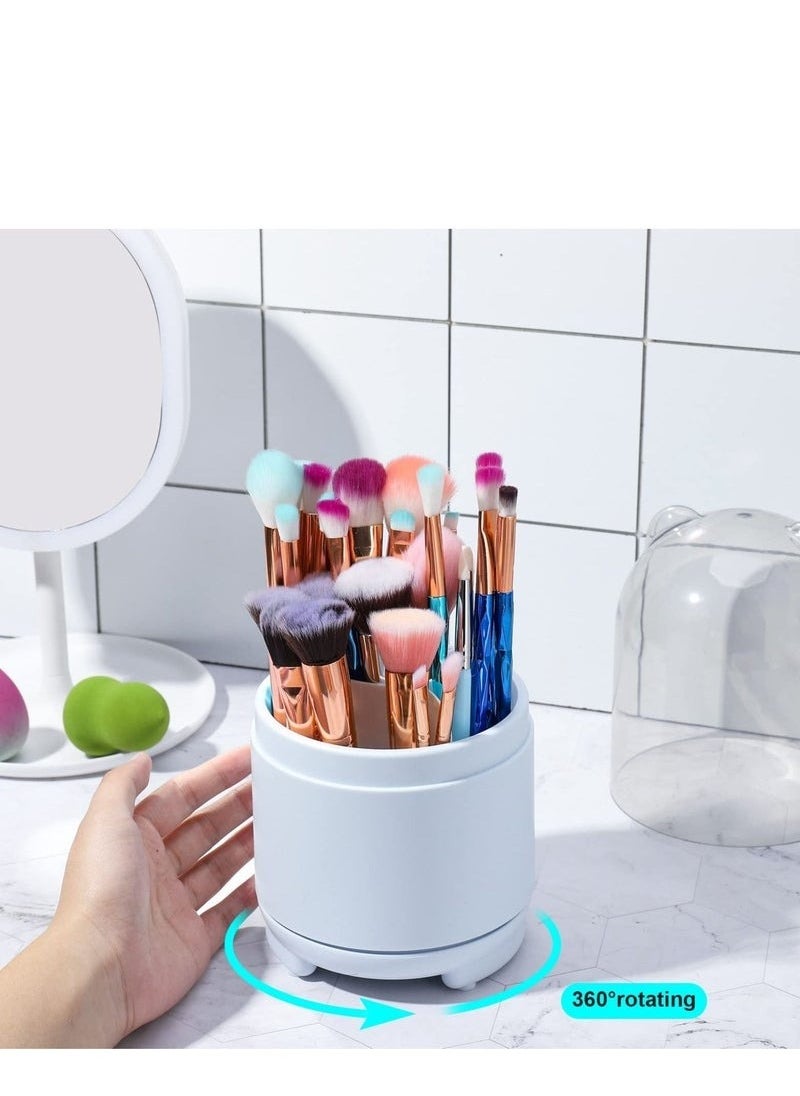 Zashe Makeup Brush Holder with Lid – 360° Rotating Dustproof Organizer for Vanity & Countertop  - Image 5