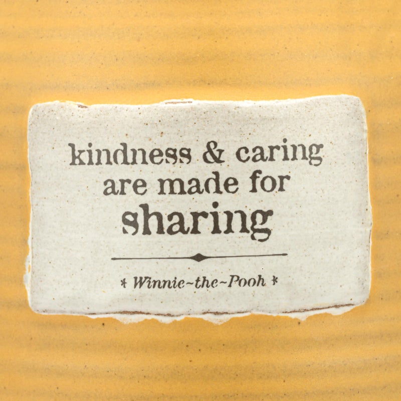 DEMDACO Pooh Classic Yellow Bear Everyday Collection Kindness and Caring Are Made For Sharing Honey Bee Yellow 5.5 x 5.5 Stoneware Cookie Pastry Counter Top Storage Container Jar - Image 4