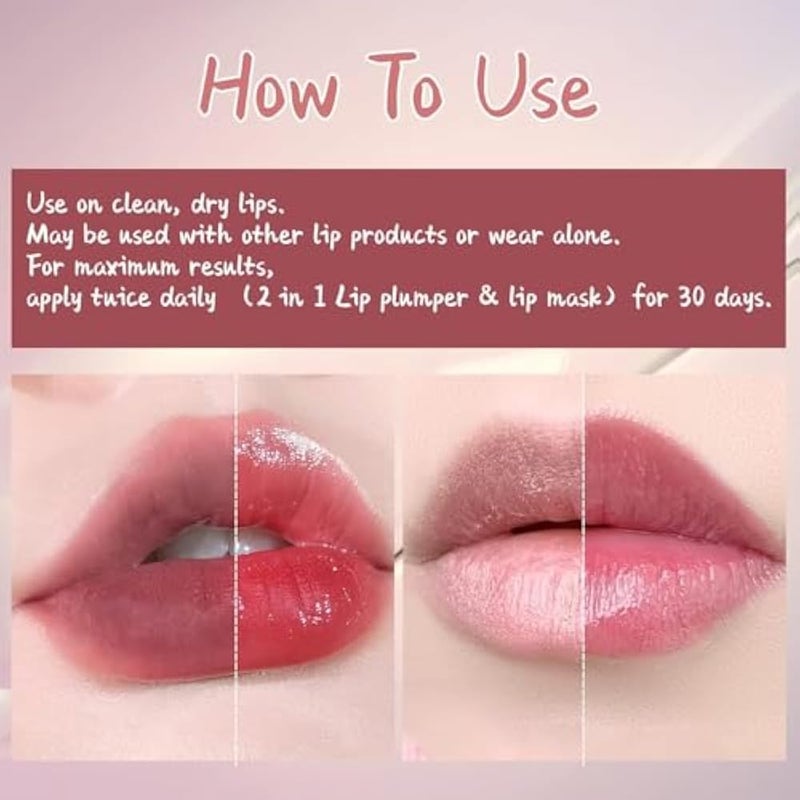 Lip Plumper Lip Gloss, Natural Lip Gloss Base Lip Care, Moisturizing & Reduce Fine Lines Lip Mask, Lip Plumping Gloss, Enjoy More Elastic Softer Fuller Lips, No Chapped Lips -5ML - Image 3